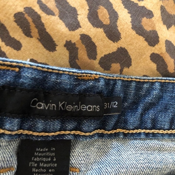 Calvin Klein Jeans  size 31 dark wash blue Jean mini skirt - Picture 5 of 6